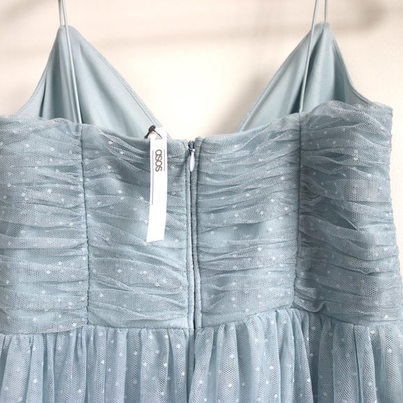 New: ASOS spot tulle maxi dress in baby blue - Picture 6 of 7